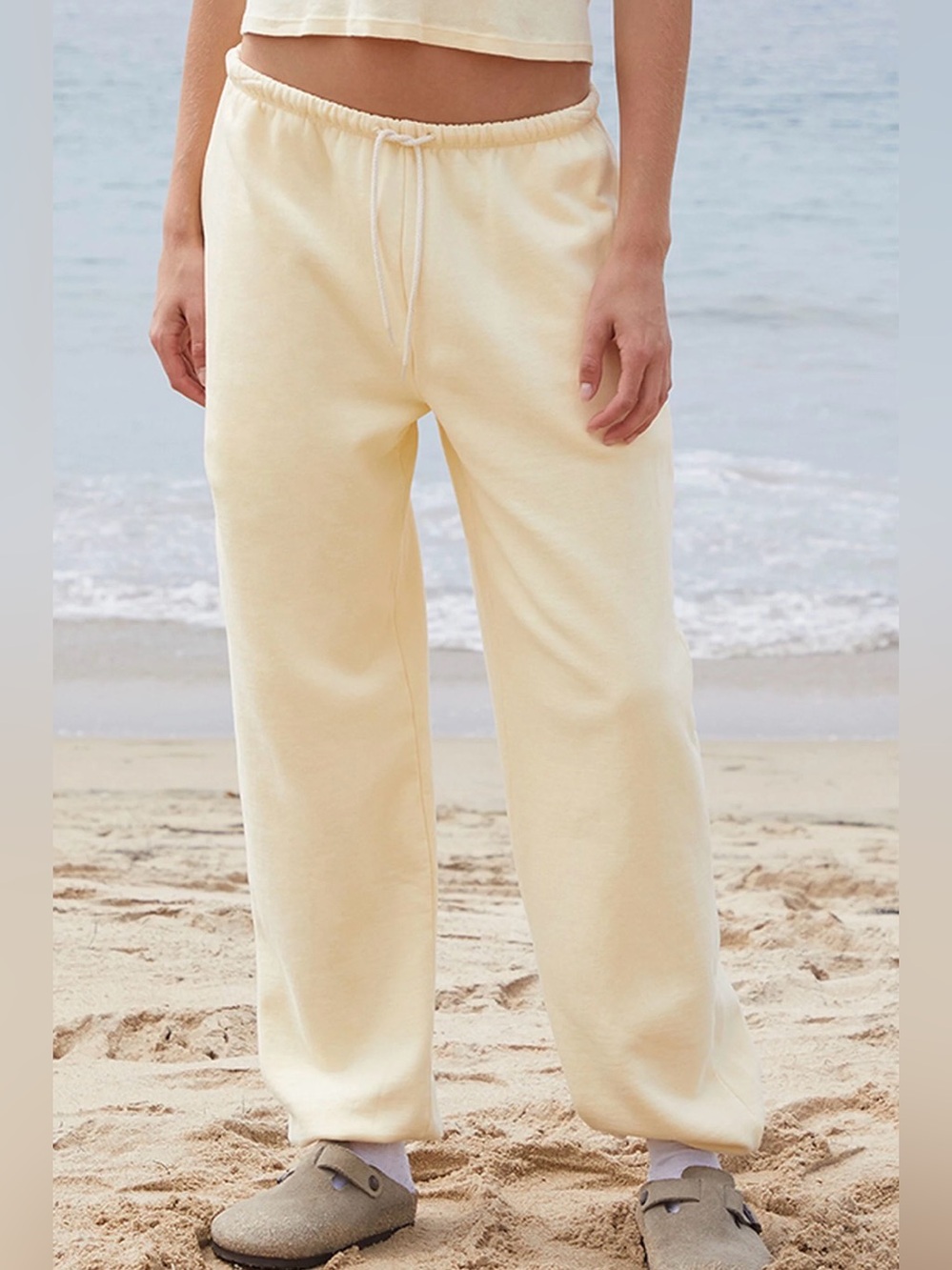 John Galt Yellow Rosa Sweatpants One Size